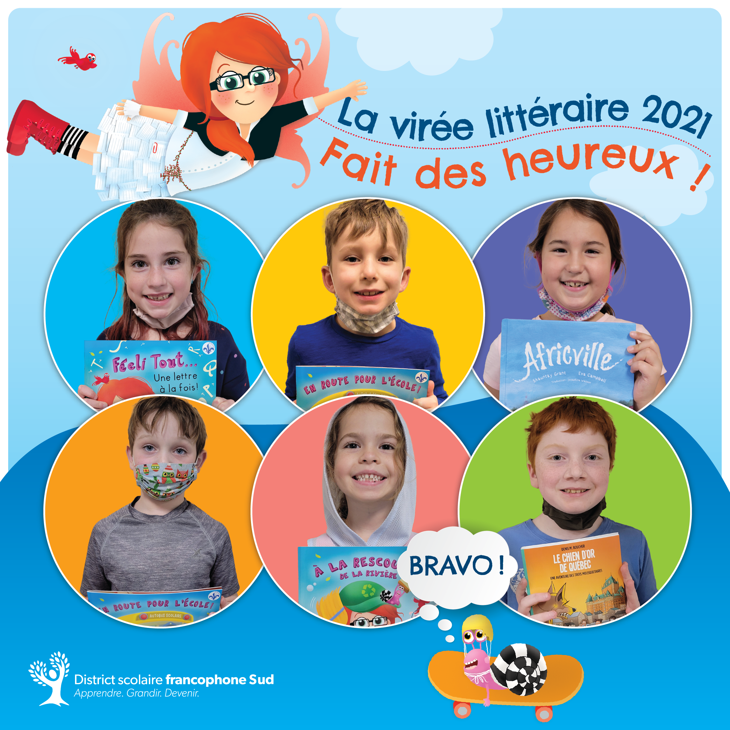 Élèves de l’école Arc-en-ciel, d’Oromocto, qui ont fait la Virée littéraire.